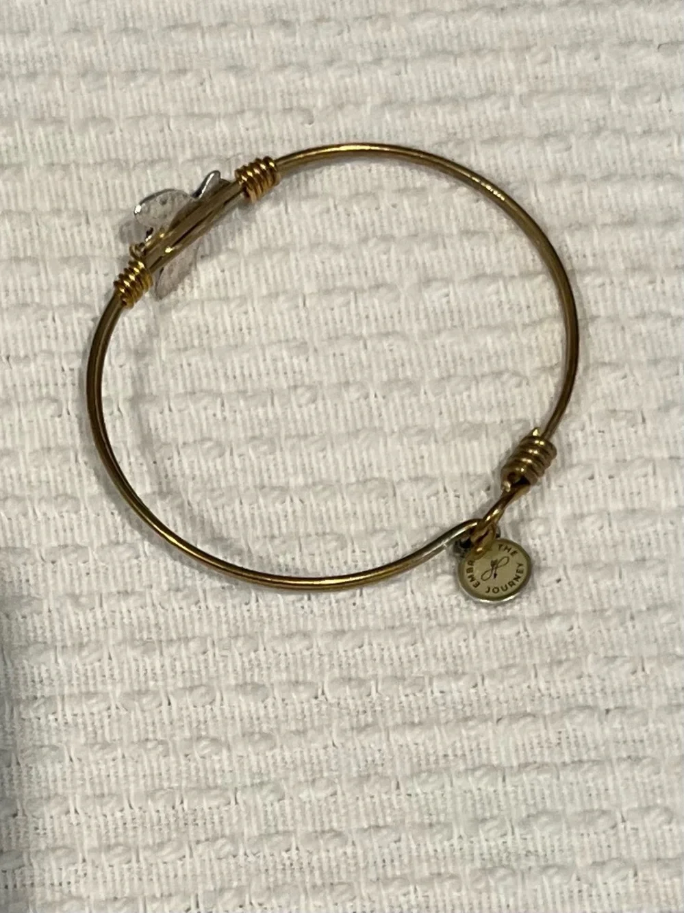 Luca + Danni Bee Kind Bangle Bracelet, Petite, LNWB, Brass and Silvertone